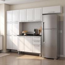 Cozinha Completa Modulada 4 Peças em Aço com Paneleiro e Balcão com Tampo Luce Itatiaia Branco