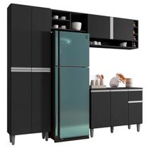Cozinha Completa Modulada 4 Peças Vanessa Preto AJL Móveis Cozinha Completa Modulada 4 Peças Vanessa Preto AJL Móveis