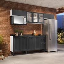Cozinha Completa Modulada 5 Peças 10 Portas 2 Gavetas Florença Itatiaia Cinza