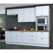 Cozinha Completa Modulada 5 Peças 10 Portas 4 Gavetas Emily Espresso Móveis Branco/HP/Nature