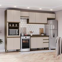 Cozinha Completa Modulada 5 Peças 100% MDF com Torre Quente Connect Marrom/Duna/Cristal Ii Cozinha Completa Modulada 5 Peças 100% MDF com Torre Quente Connect Marrom/Duna/Cristal Ii