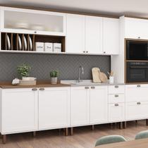 Cozinha Completa Modulada 5 Peças 100% MDF Iluminata Branco/Ébano