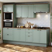 Cozinha Completa Modulada 5 Peças 100% MDF Modelo Americano Provençal Iluminata Verde/Mint/Ébano Cozinha Completa Modulada 5 Peças 100% MDF Modelo Americano Provençal Iluminata Verde/Mint/Ébano