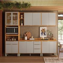 Cozinha Completa Modulada 5 Peças 12 Portas Plena Amarelo/Cinamon/Nude Prime Cozinha Completa Modulada 5 Peças 12 Portas Plena Amarelo/Cinamon/Nude Prime