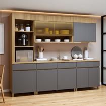 Cozinha Completa Modulada 5 Peças 8 Portas 4 Gavetas Torre Angular 100% Mdf Realeza Premium