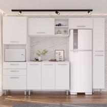 Cozinha Completa Modulada 5 Peças 9 Portas 2 Gavetas com Tampo Iris Branco Cozinha Completa Modulada 5 Peças 9 Portas 2 Gavetas com Tampo Iris Branco