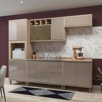 Cozinha Completa Modulada 5 Peças com Torre Microondas Armário e Balcão Mel Luciane Móveis Cozinha Completa Modulada 5 Peças com Torre Microondas Armário e Balcão Mel Luciane Móveis