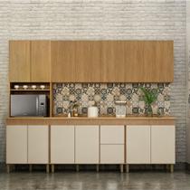 Cozinha Completa Modulada 5 Peças Dakota Aéreo Fresado Bege/Cinamomo/Off White