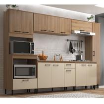 Cozinha Completa Modulada 6 Peças com Espaço para 2 Fornos Victoria Madeira Oak Dunas