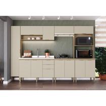 Cozinha Completa Modulada 6 Peças com Paneleiro Balcão para Pia e Cooktop Carol