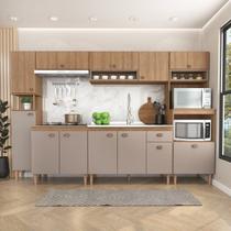 Cozinha Completa Modulada 6 Peças sem Tampo Marti Yescasa Mel/Cinza Cozinha Completa Modulada 6 Peças sem Tampo Marti Yescasa Mel/Cinza
