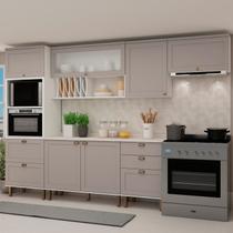 Cozinha Completa Modulada 6 Peças Torre Quente 2 Balcões 3 Armários Aéreos 100% Mdf Iluminata
