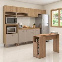Cozinha Completa Modulada 7 Peças com Tampo Marti Yescasa Mel/Cinza
