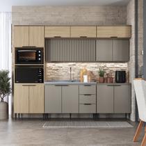 Cozinha Completa Modulada 7 Peças com Torre quente e Porta Ripada Lavínia Cozinha Completa Modulada 7 Peças com Torre quente e Porta Ripada Lavínia