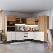 Cozinha Completa Modulada 8 Peças com Torre Quente Paneleiro Canto Oblíquo e Vidro Reflecta Cecília Cozinha Completa Modulada 8 Peças com Torre Quente Paneleiro Canto Oblíquo e Vidro Reflecta Cecília