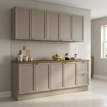 Cozinha Completa Modulada Americana 4 Peças com Balcão com Tampo e 2 Gavetas Unna Yescasa Gris Cinza Cozinha Completa Modulada Americana 4 Peças com Balcão com Tampo e 2 Gavetas Unna Yescasa Gris Cinza