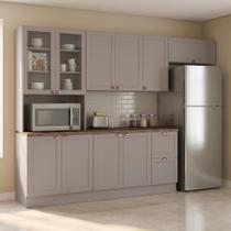 Cozinha Completa Modulada Americana 4 Peças com Paneleiro Torre Quente e Balcão com Tampo Unna Yesca