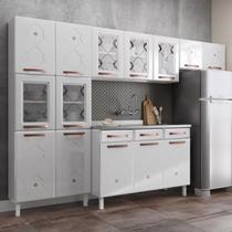Cozinha Completa Modulada com Balcão para Pia 14 Portas 3 Gavetas Mirage New Branco Cozinha Completa Modulada com Balcão para Pia 14 Portas 3 Gavetas Mirage New Branco