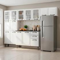 Cozinha Completa Modulada em Aço 4 Peças com Paneleiro e Balcão com Tampo New Premium Itatiaia Branco Cozinha Completa Modulada em Aço 4 Peças com Paneleiro e Balcão com Tampo New Premium Itatiaia Branco