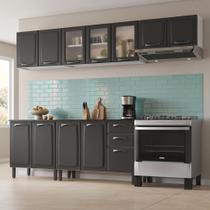 Cozinha Completa Modulada em Aço 5 Peças Balcão com Tampo New Premium Itatiaia Cinza Grafite/Branco Cozinha Completa Modulada em Aço 5 Peças Balcão com Tampo New Premium Itatiaia Cinza Grafite/Branco