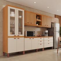 Cozinha Completa Modulada Florença 100 MDF com 2 Balcões 11 Portas e 6 Gavetas Cozinha Completa Modulada Florença 100 MDF com 2 Balcões 11 Portas e 6 Gavetas