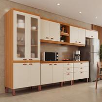 Cozinha Completa Modulada Florença 100 MDF com 2 Balcões 11 Portas e 6 Gavetas