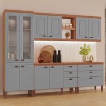 Cozinha Completa Modulada Jessica 100% MDF com 2 Balcões Independentes 10 Portas e 6 Gavetas Tuboarte