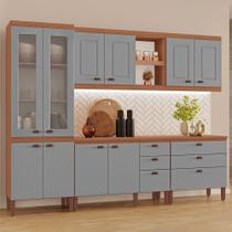 Cozinha Completa Modulada Jessica 100% MDF com 2 Balcões Independentes 10 Portas e 6 Gavetas Tuboarte