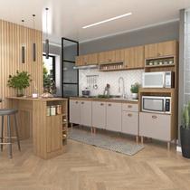 Cozinha Completa Modulada sem Tampo 6 Peças com Bancada Marti Yescasa Mel/Cinza Cozinha Completa Modulada sem Tampo 6 Peças com Bancada Marti Yescasa Mel/Cinza