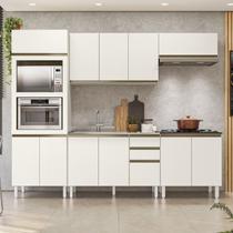 Cozinha Completa Modulada Torre Quente 5 Peças 100% MDF Angela Branco/Bianco Tok/Off White Cetim Cozinha Completa Modulada Torre Quente 5 Peças 100% MDF Angela Branco/Bianco Tok/Off White Cetim