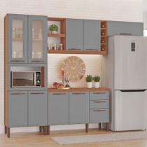 Cozinha Completa Modulada Tuboarte Larissa 100% MDF com Balcão 9 Portas 3 Gavetas e Adega