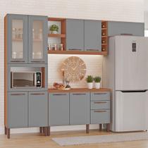 Cozinha Completa Modulada Tuboarte Larissa 100% MDF com Balcão 9 Portas 3 Gavetas e Adega Cozinha Completa Modulada Tuboarte Larissa 100% MDF com Balcão 9 Portas 3 Gavetas e Adega