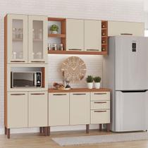 Cozinha Completa Modulada Tuboarte Larissa 100% MDF com Balcão 9 Portas 3 Gavetas e Adega