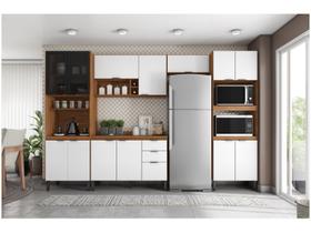 Cozinha Completa Modular Firenze 6 Peças Composição 1 Amêndola Touch Branco FI0001 Demóbile