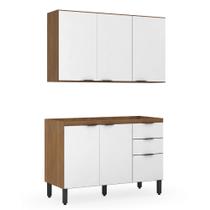 Cozinha Completa Modular Firenze Sem Tampo 2 Peças Composição 9 Amêndola Touch Branco FI0009 Demóbile Cozinha Completa Modular Firenze Sem Tampo 2 Peças Composição 9 Amêndola Touch Branco FI0009 Demóbile