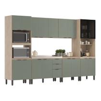 Cozinha Completa Modular Firenze Sem Tampo 6 Peças Avena Touch Menta FMT006 Demóbile