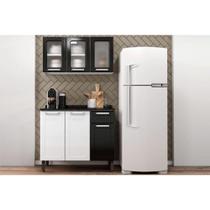 Cozinha Completa Múltipla 2 Peças (1 Aéreo + 1 Balcão) Branco/Preto - Bertolini