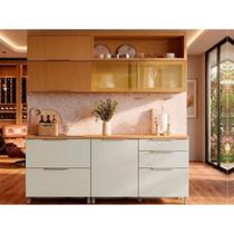 Cozinha Completa Nesher 4 Peças Marquesa CZ429 Branca/Nature Cozinha Completa Nesher 4 Peças Marquesa CZ429 Branca/Nature