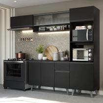 Cozinha Completa Nice 8 Portas 1 Gaveta MDP 260CM Preto Madesa Cozinha Completa Nice 8 Portas 1 Gaveta MDP 260CM Preto Madesa