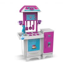 Cozinha Completa Pink c/ Água Forno Fogão Geladeira Magic Toys