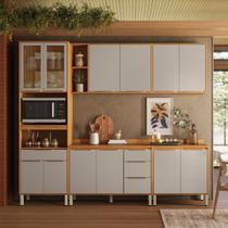 Cozinha Completa Plena 12 Portas 4 Gavetas Cinamon/Nude - Demóbile