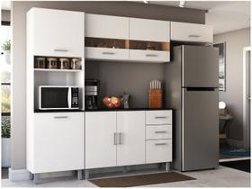 Cozinha Completa Poliman Talita J44050 com Balcão - com Nicho para Micro-ondas 8 Portas 2 Gavetas