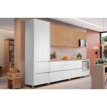 Cozinha Completa Rainha Gourmet 7 Peças (3 Aéreos + 1 Paneleiro + 3 Balcões) C6P37 Branca/Nature - Nesher Cozinha Completa Rainha Gourmet 7 Peças (3 Aéreos + 1 Paneleiro + 3 Balcões) C6P37 Branca/Nature - Nesher