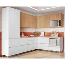 Cozinha Completa Rainha Gourmet 9 Peças (4Aéreos+4Balcões+1Paneleiro) C9P34 Branca/Nature - Nesher Cozinha Completa Rainha Gourmet 9 Peças (4Aéreos+4Balcões+1Paneleiro) C9P34 Branca/Nature - Nesher