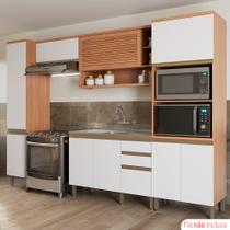 Cozinha Completa Telasul Macadâmia 5 Pçs C/ Balcão Freijó/Branco