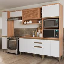Cozinha Completa Telasul Macadâmia 5 Peças Com Balcão Freijó/Branco