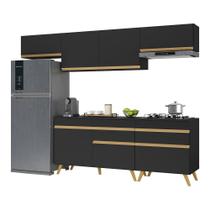 Cozinha Completa Veneza Gb Fg3708 Com Armário E Balcão Preta Cozinha Completa Veneza Gb Fg3708 Com Armário E Balcão Preta