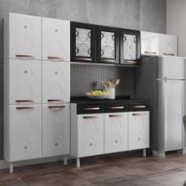 Cozinha De Aço Compacta 3 Peças Glass Branco preto Cozinha De Aço Compacta 3 Peças Glass Branco preto