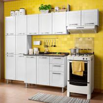 Cozinha de Aço Compacta 4 Peças com 14 Portas e 2 Gavetas Multipla Bertolini Branco