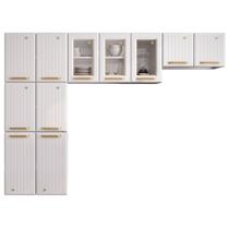 Cozinha de Aço Compacta Diamante 11 Portas com Vidro Branco 818460 - Telasul